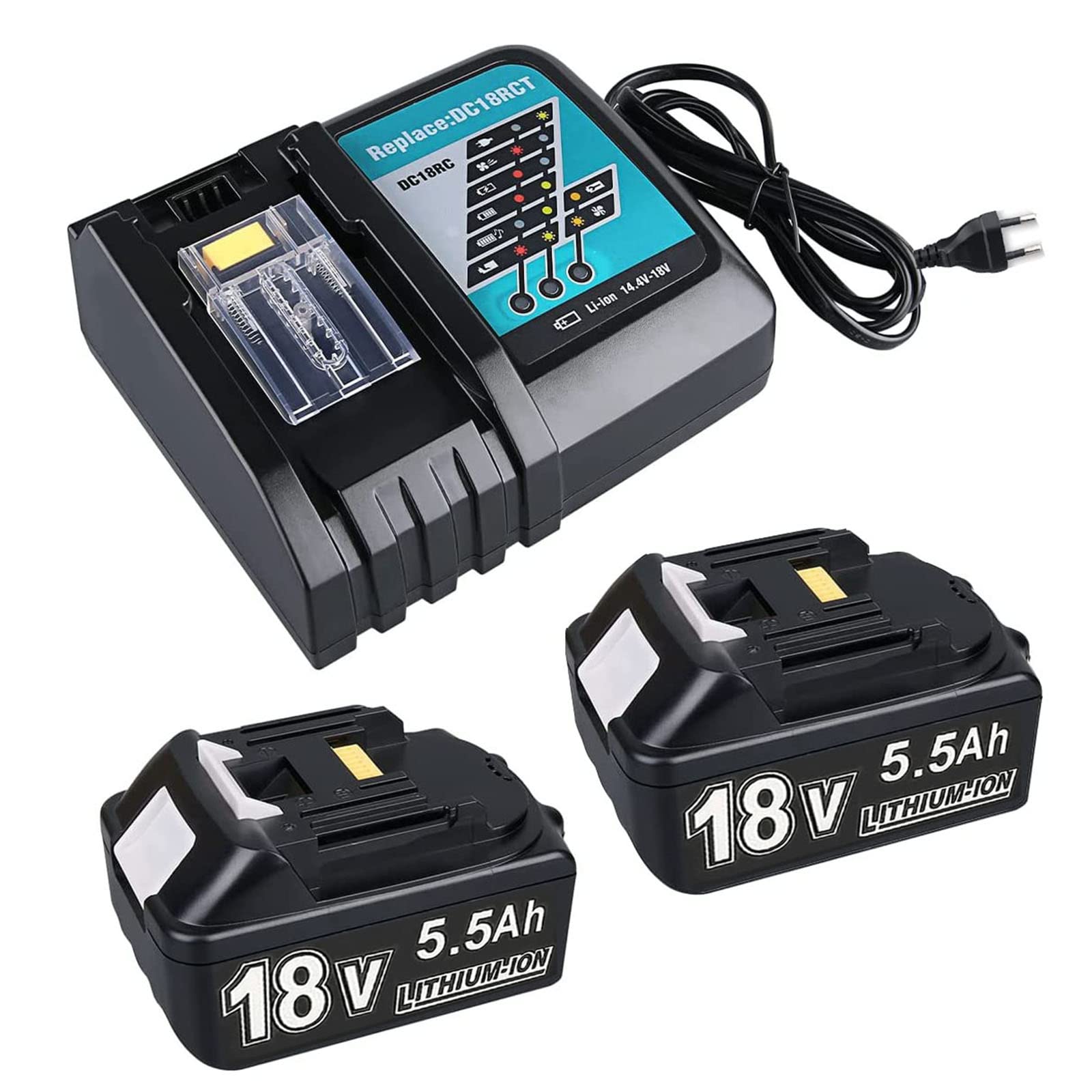 Batteria Ricambio 2x 18V 5500mAh per Makita