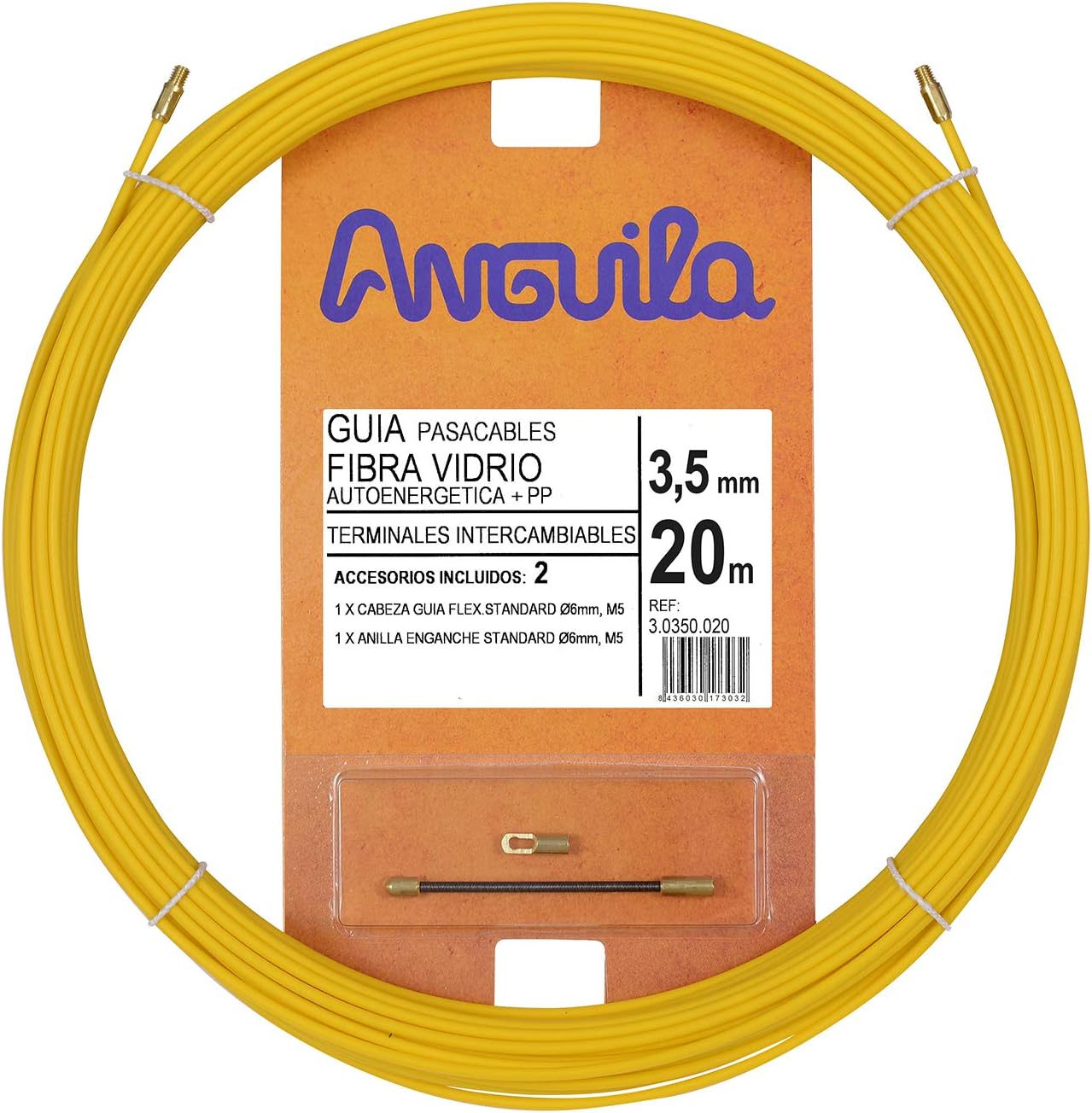 Anguila 30350020 - Guida Pasacables 20 Metri, Giallo