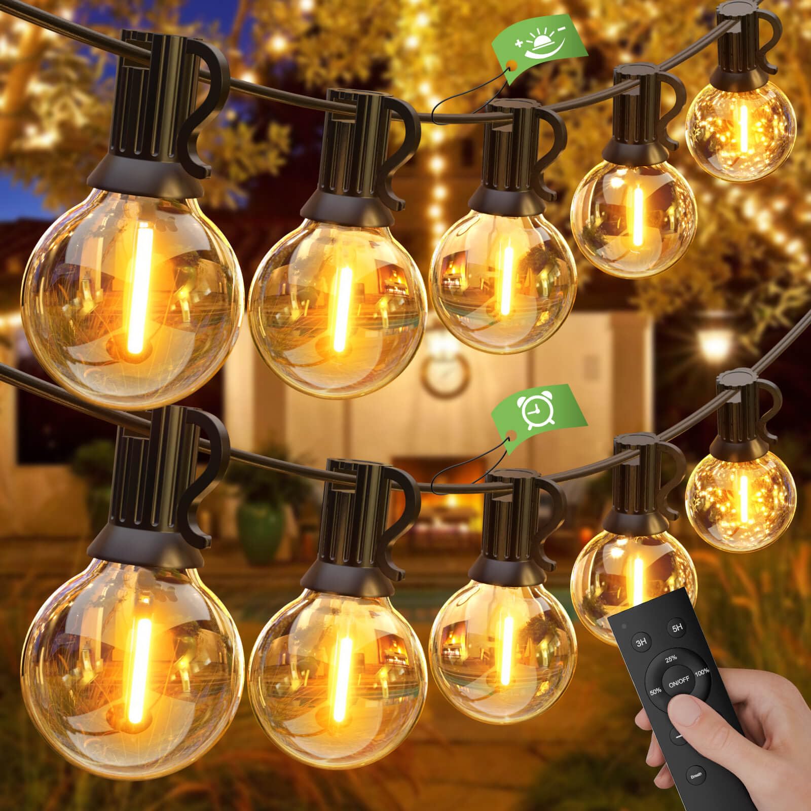 Gluroo Catena Luminosa Esterno Dimmerabile 45M