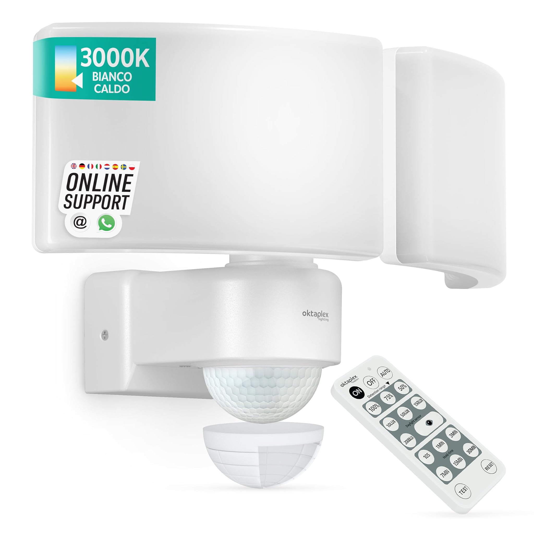 Oktaplex Faretto LED da Esterno Cali IP65 40W con Sensore