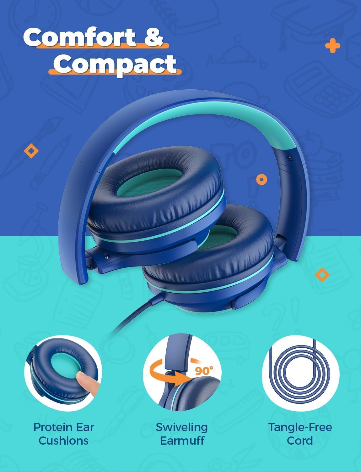 Iclever Cuffie per Bambini Wired (2 Pezzi) - immagine 5