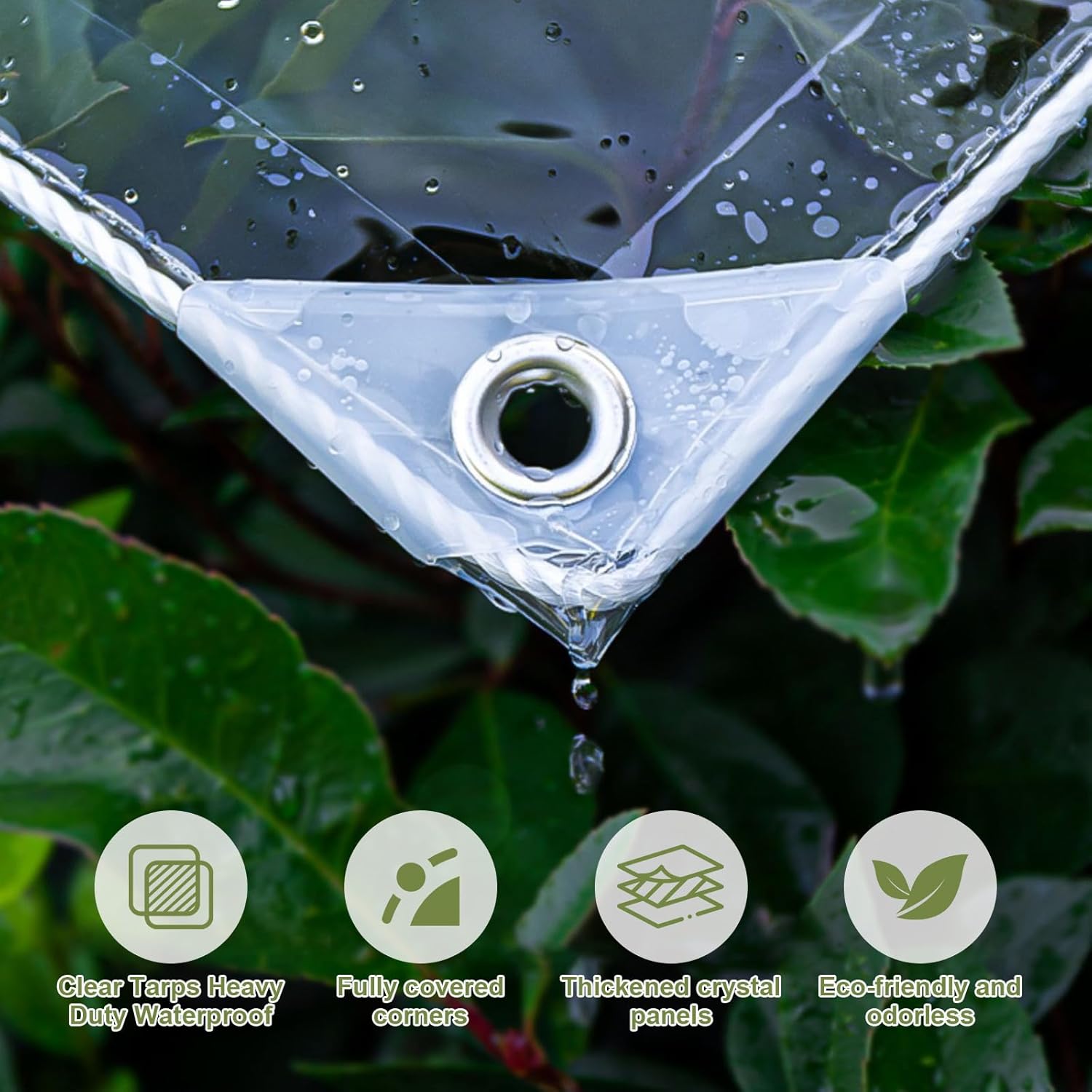 Telone Trasparente con Occhielli 2x4m, PVC 420 g/m² - immagine 7