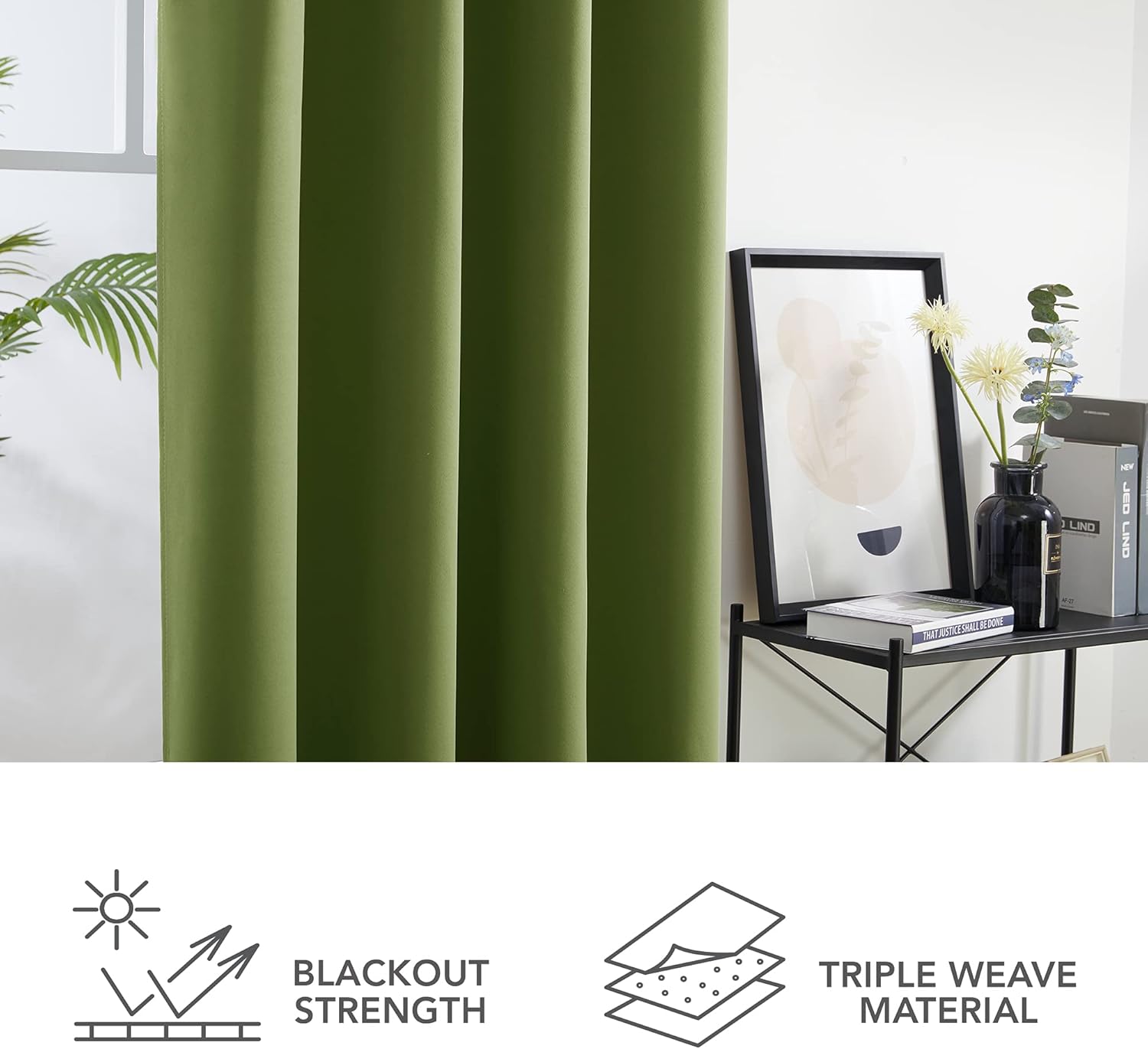 Deconovo Tende Oscuranti 2 Pezzi 140x270 CM, Verde - immagine 7