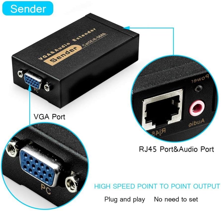 Auveach VGA Extender a RJ45 100m (2 pezzi) - immagine 3