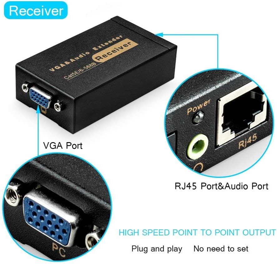 Auveach VGA Extender a RJ45 100m (2 pezzi) - immagine 4