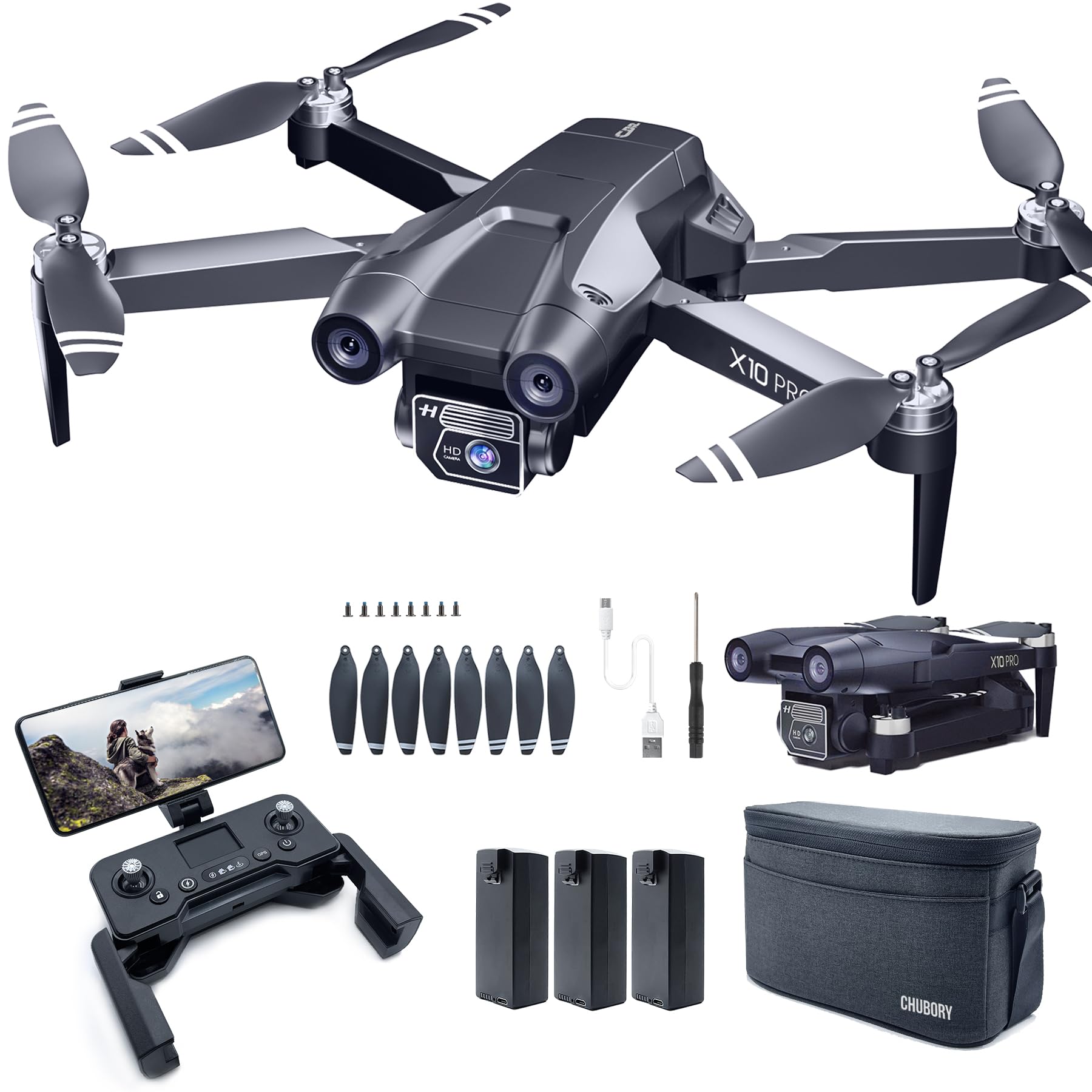Chubory X10 PRO Drone GPS con Telecamera 4K