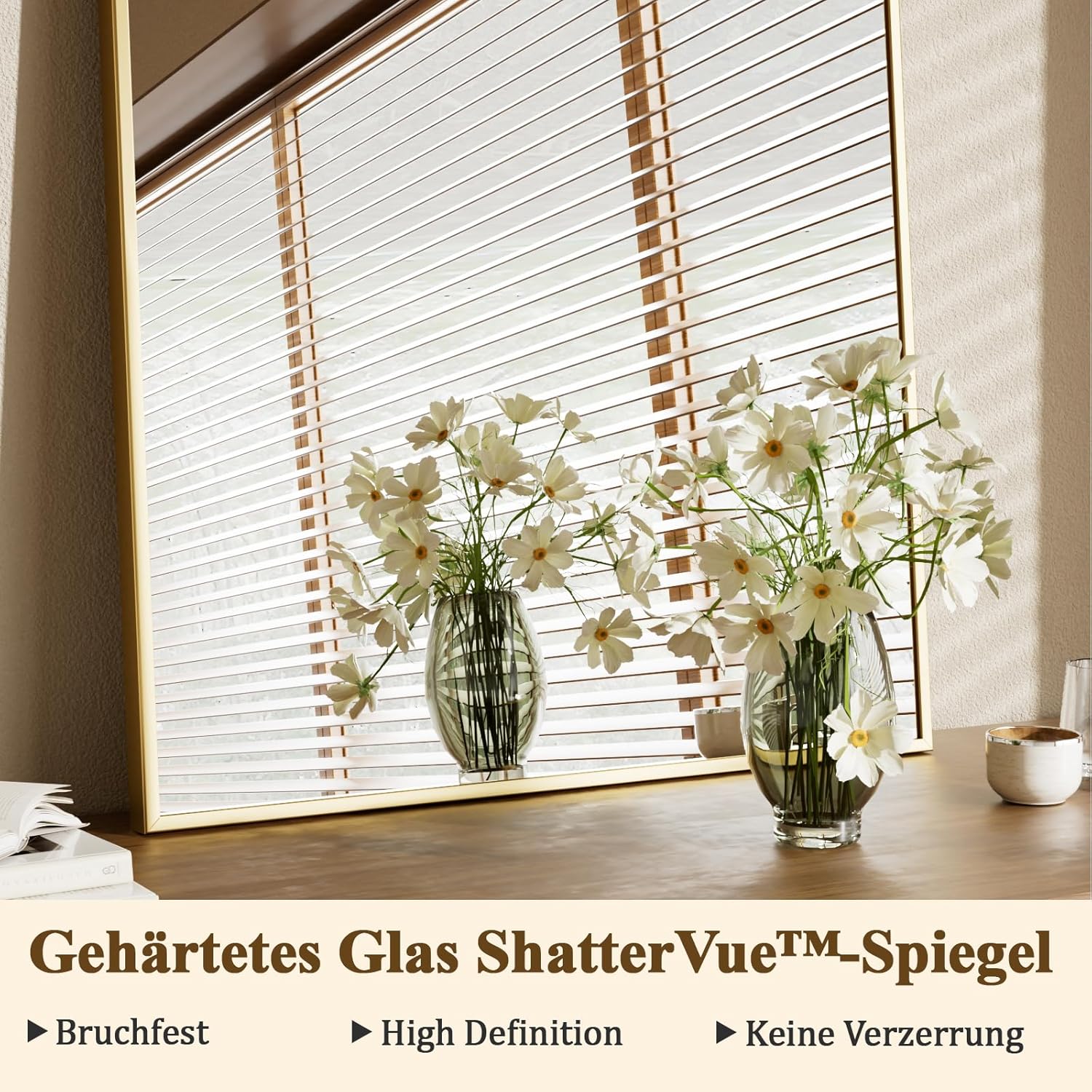 Koonmi Specchio da Parete HD 81x86cm con Cornice Oro