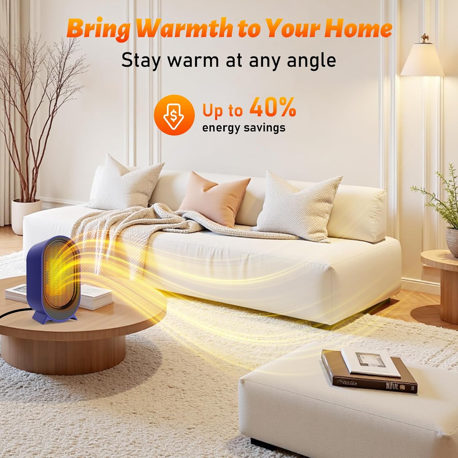 Stufetta Elettrica 1200W/800W a Basso Consumo - immagine 2