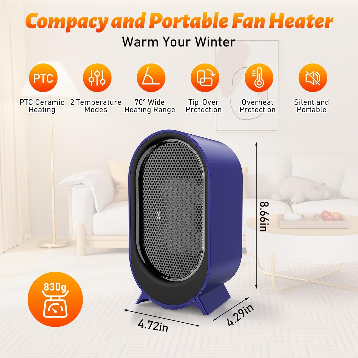 Stufetta Elettrica 1200W/800W a Basso Consumo - immagine 5