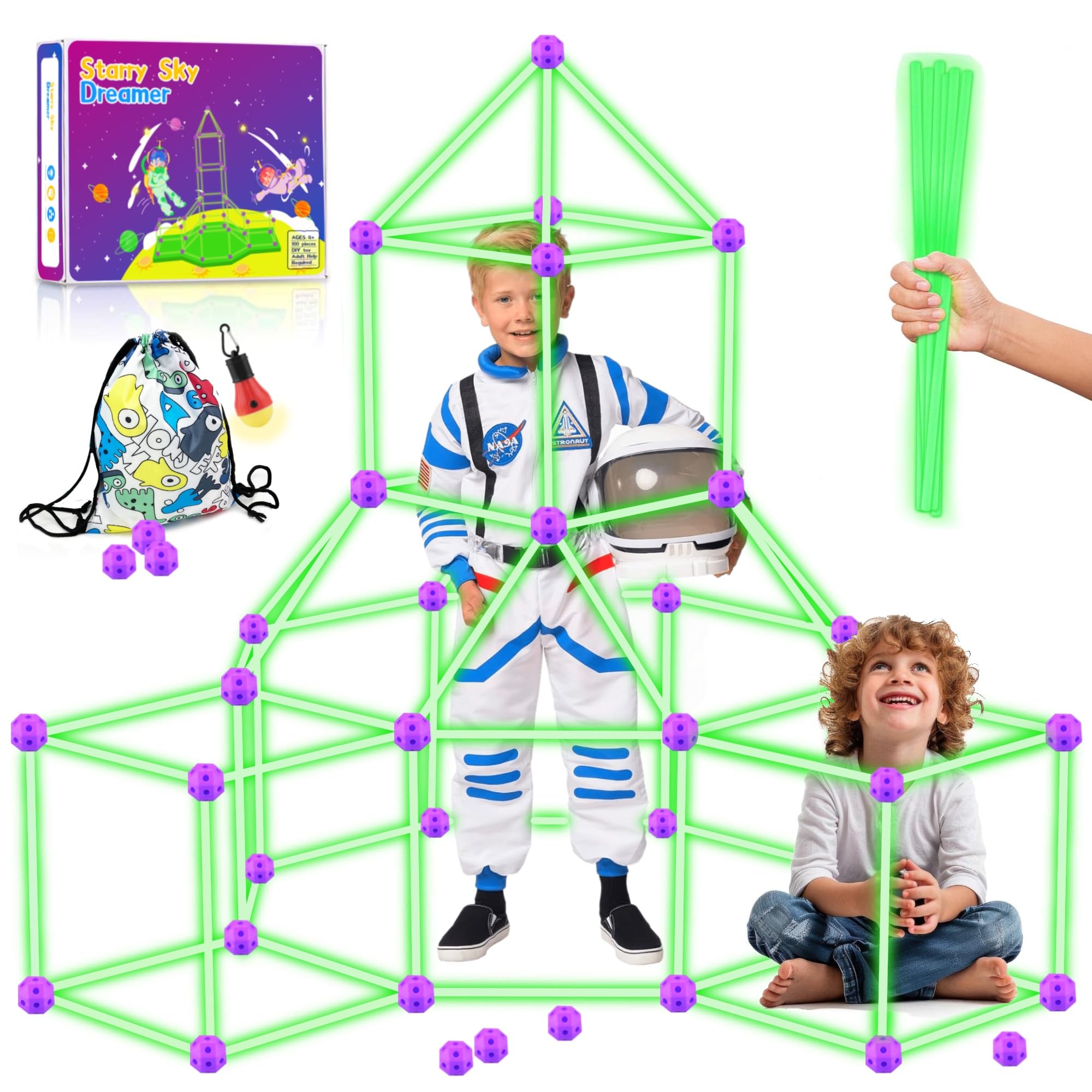 Kit Costruzione Brilla al Buio 100 Pezzi