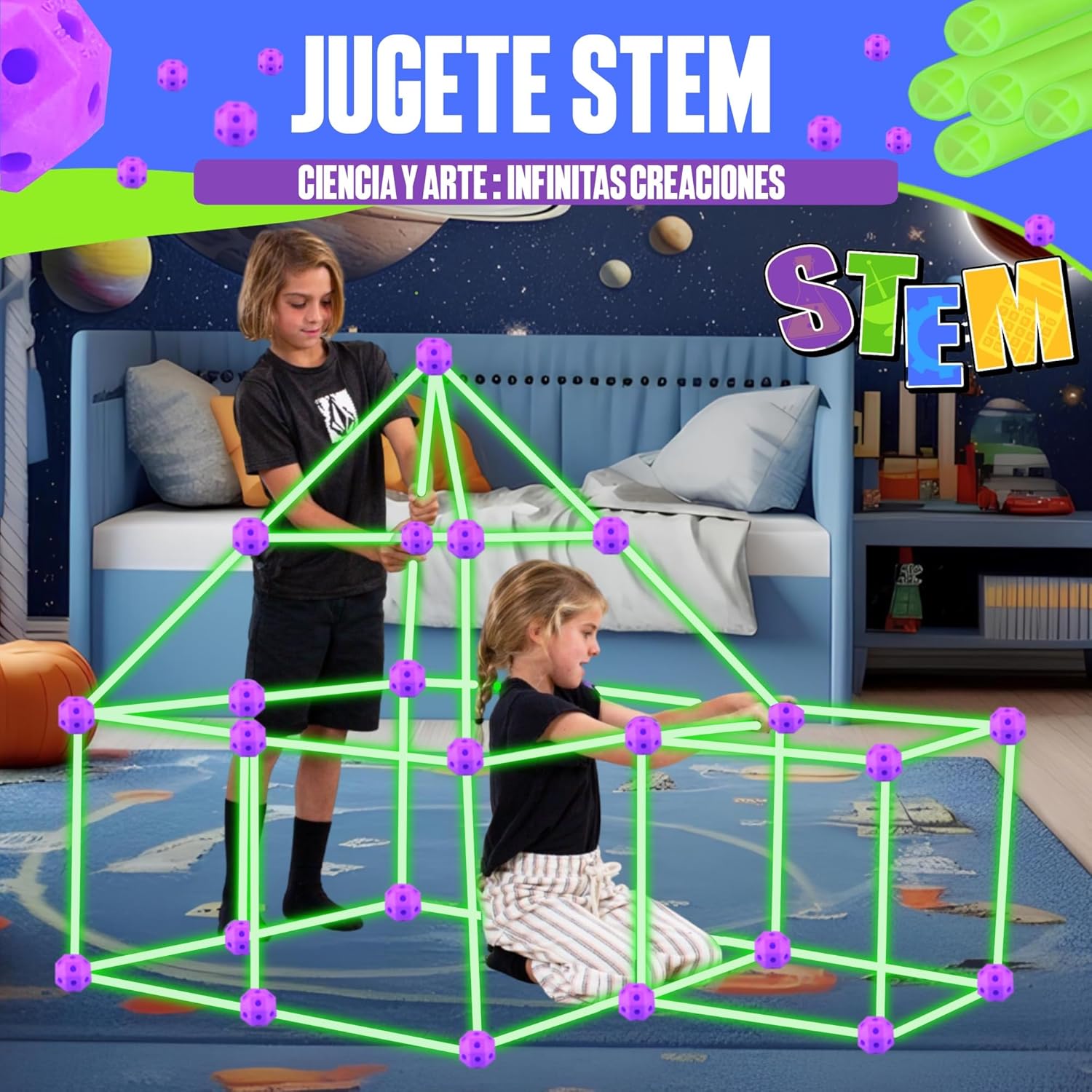 Kit Costruzione Brilla al Buio 100 Pezzi - immagine 6