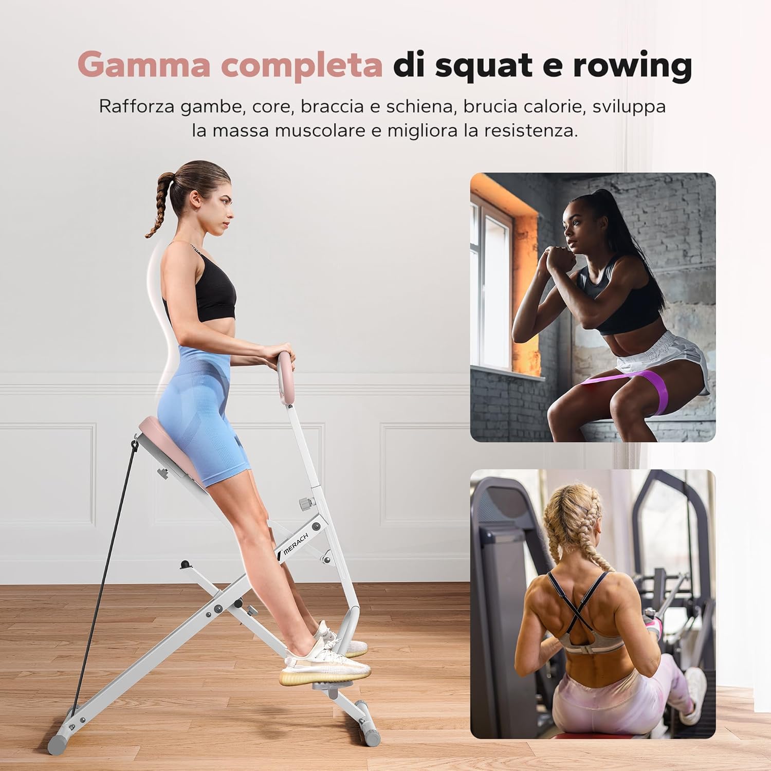 Merach R07 - Macchina 2-in-1 Squat e Vogatore - immagine 2