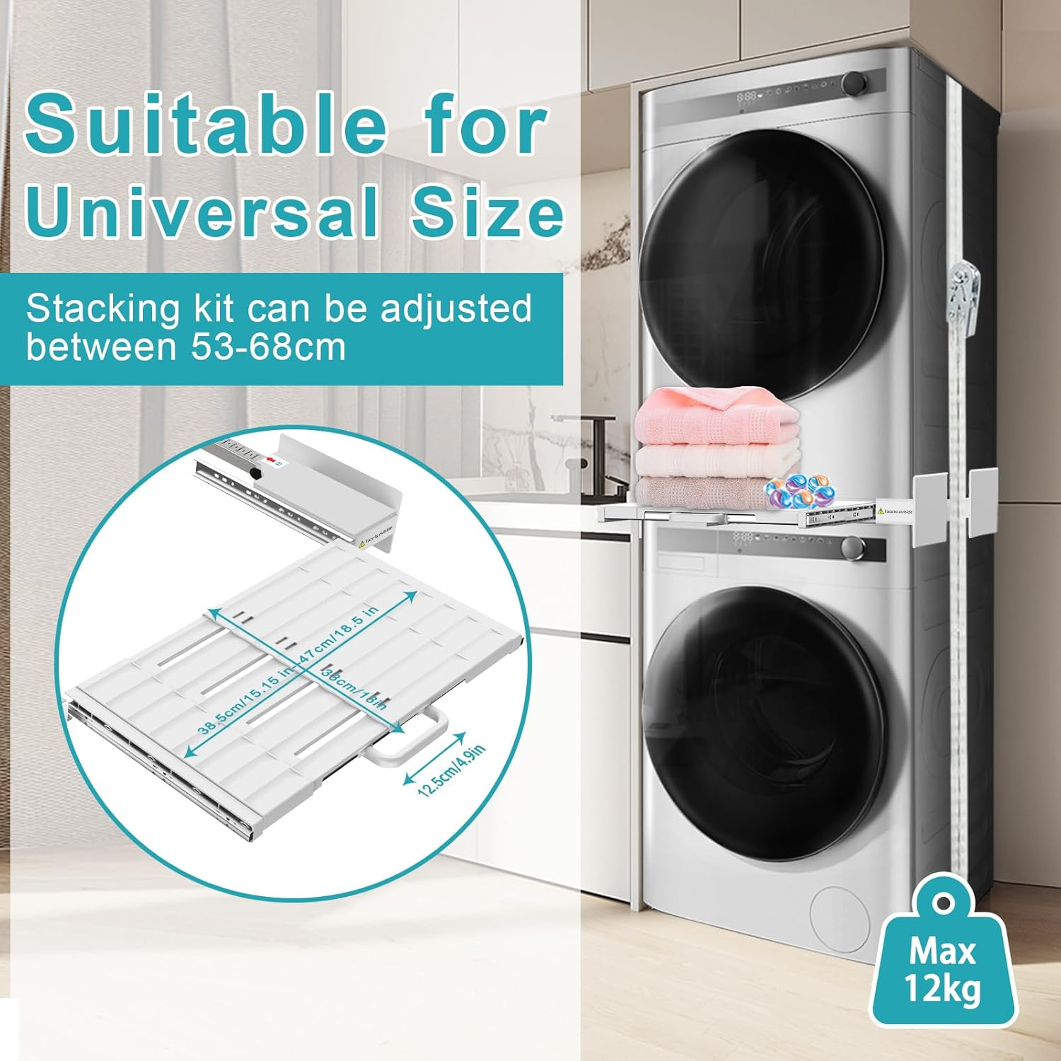 NIUXX Kit Sovrapposizione Lavatrice Asciugatrice - immagine 5