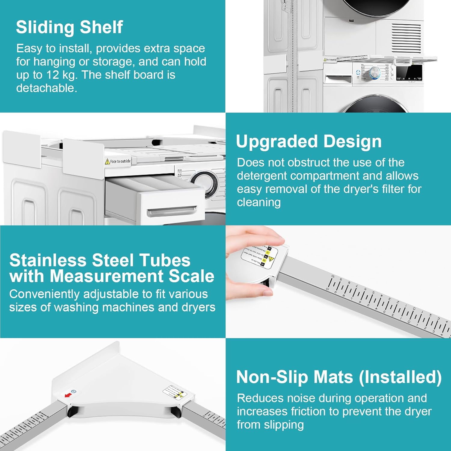 NIUXX Kit Sovrapposizione Lavatrice Asciugatrice - immagine 7