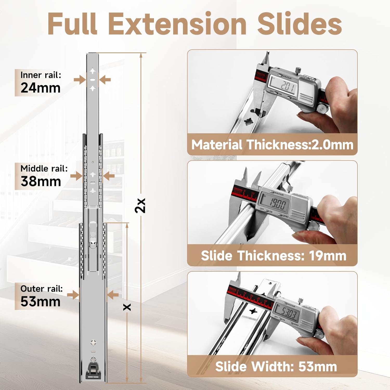 Aolisheng Guide Cassetti Pesanti Estrazione Totale - immagine 3