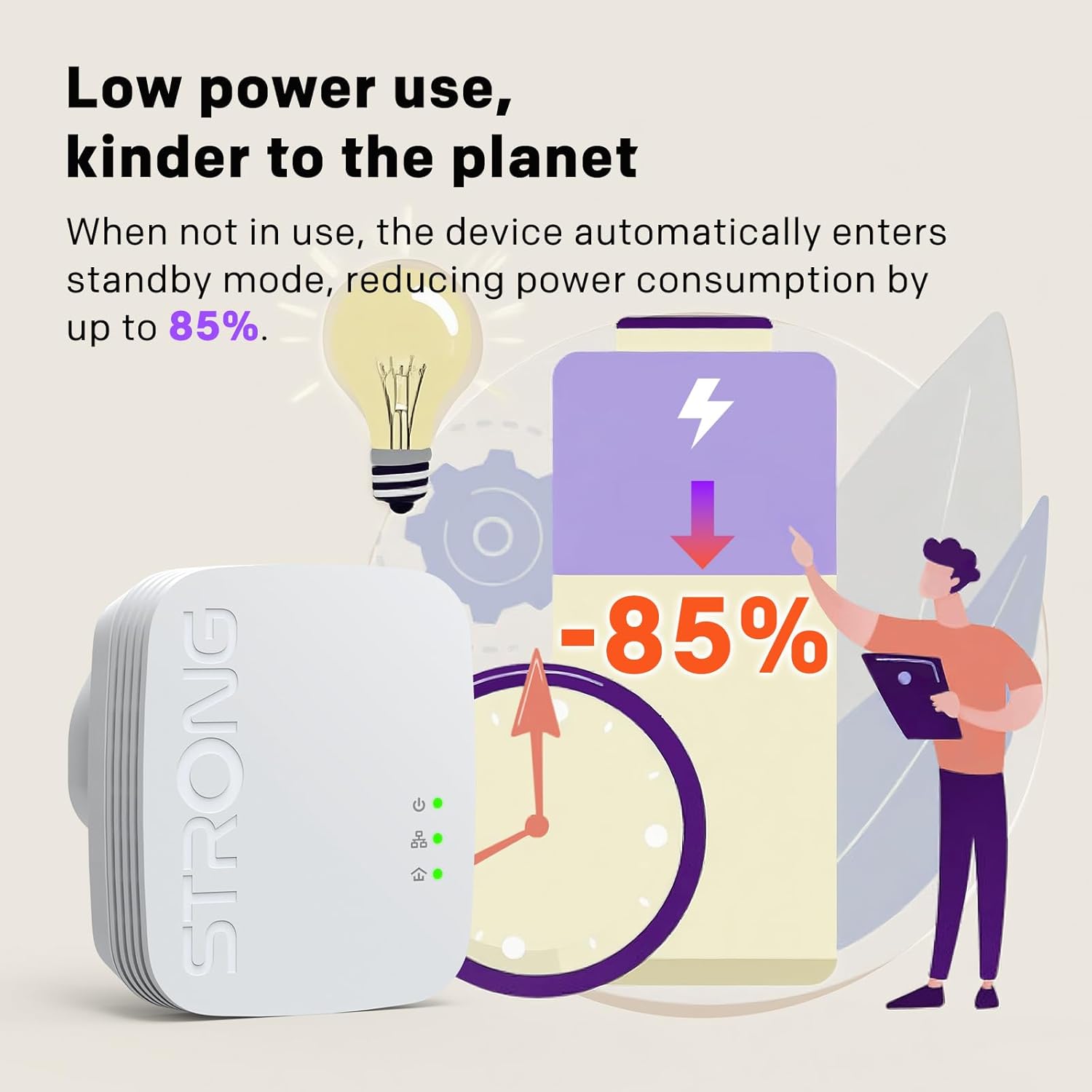 Strong POWERL600DUOMINIUK AV600 Mini Powerline Starter Kit - immagine 6