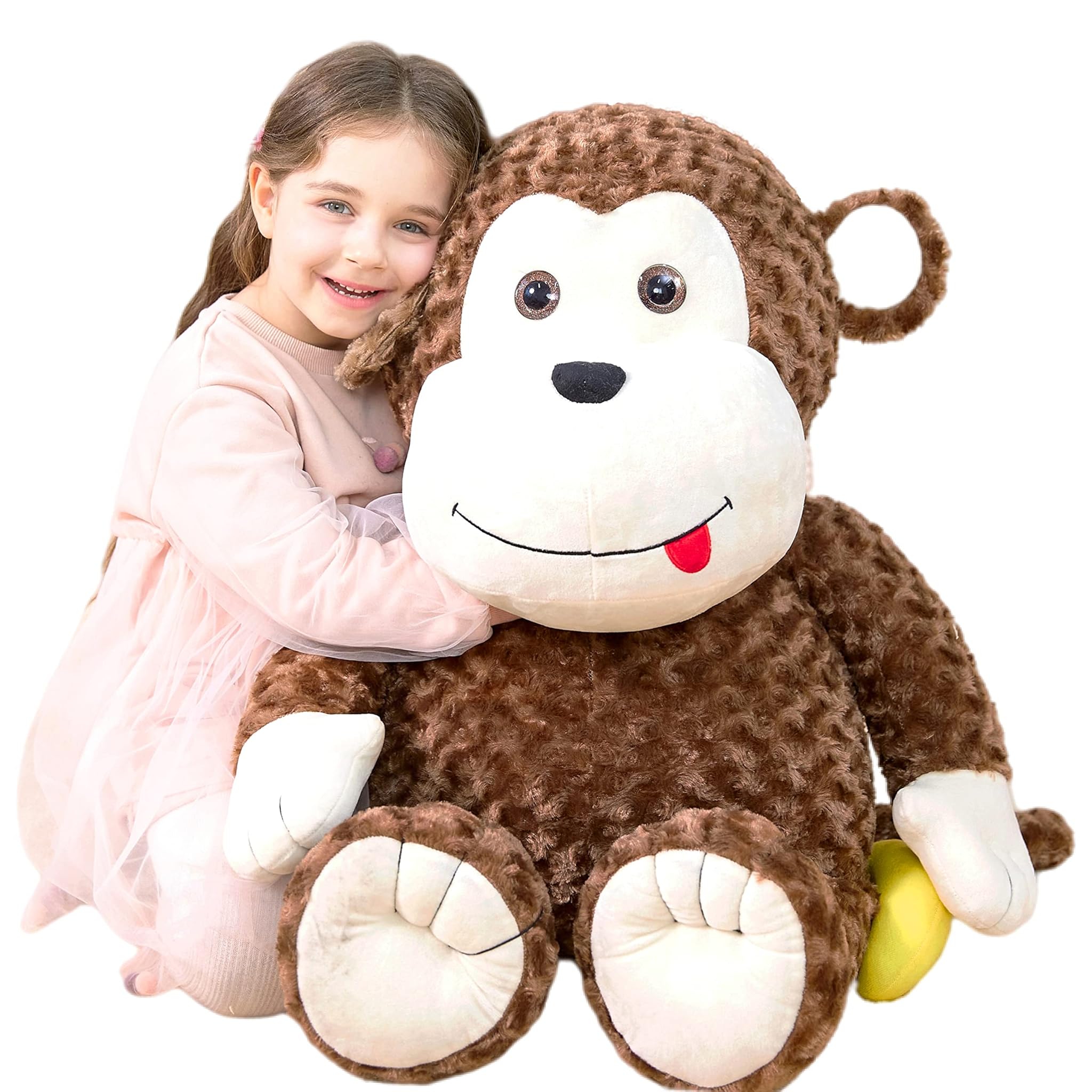 IKASA Scimmia Peluche Gigante Morbido 78cm, Marrone