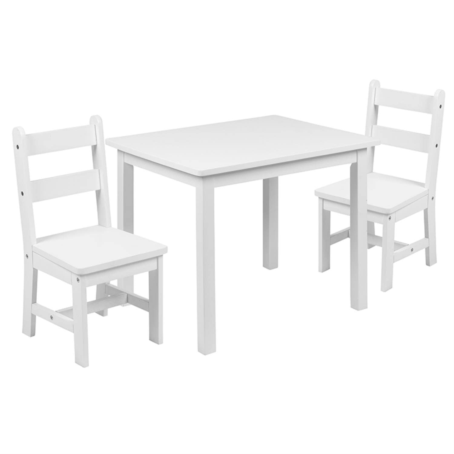 Flash Furniture Kyndl - Set Tavolo e Sedie per Bambini, Bianco