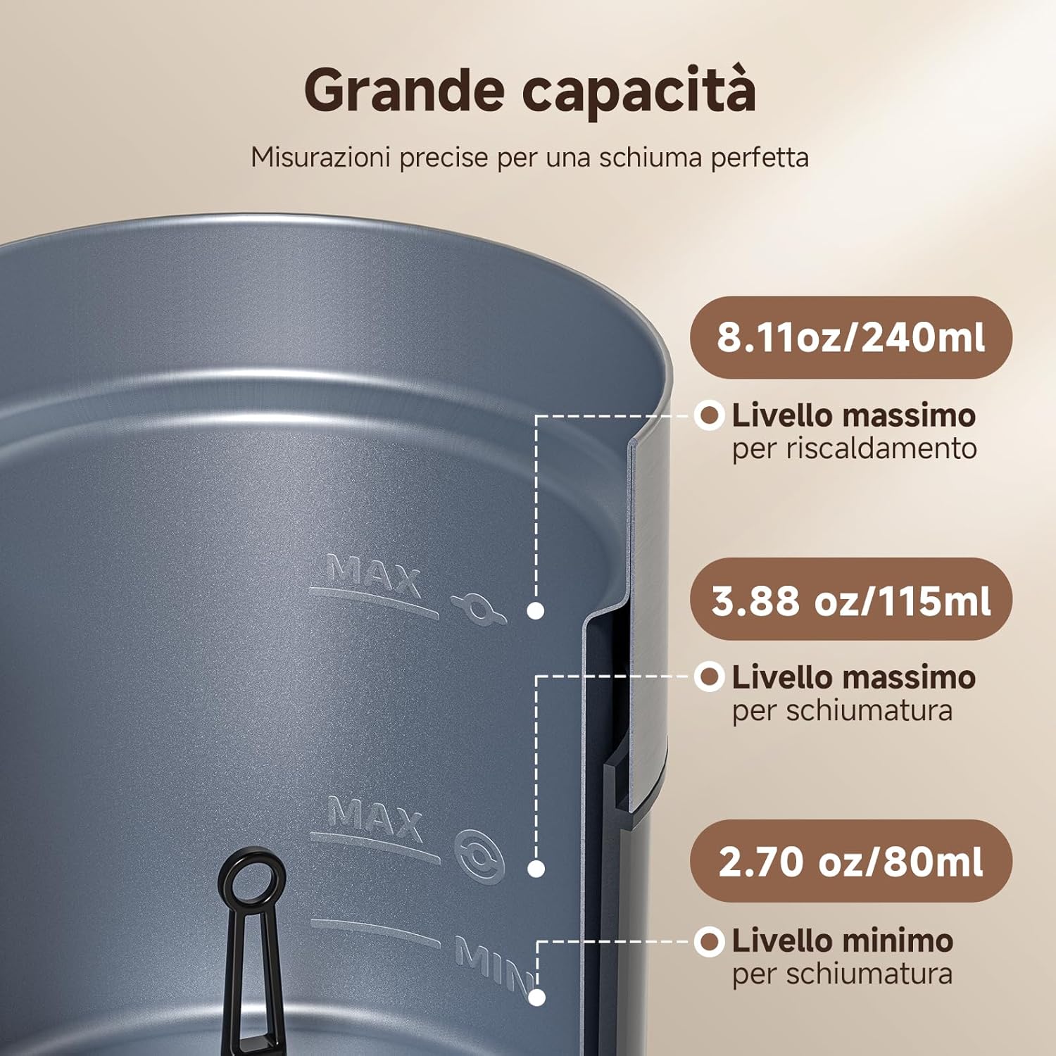 Amzchef Montalatte Elettrico 4 in 1 IPX6 - immagine 5