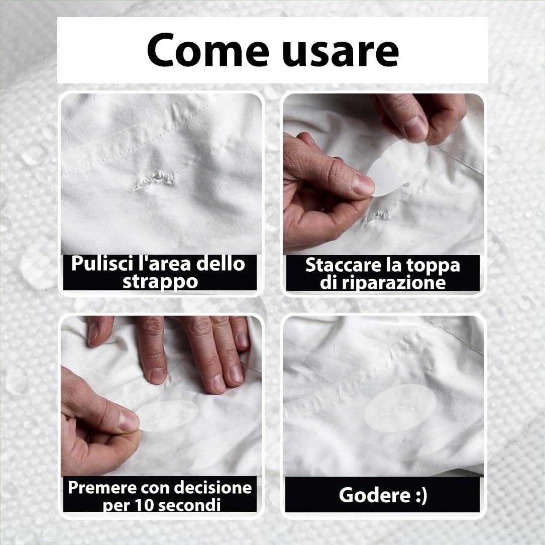 Azengear Toppe Riparazione Autoadesive, 11 pezzi Trasparente - immagine 2