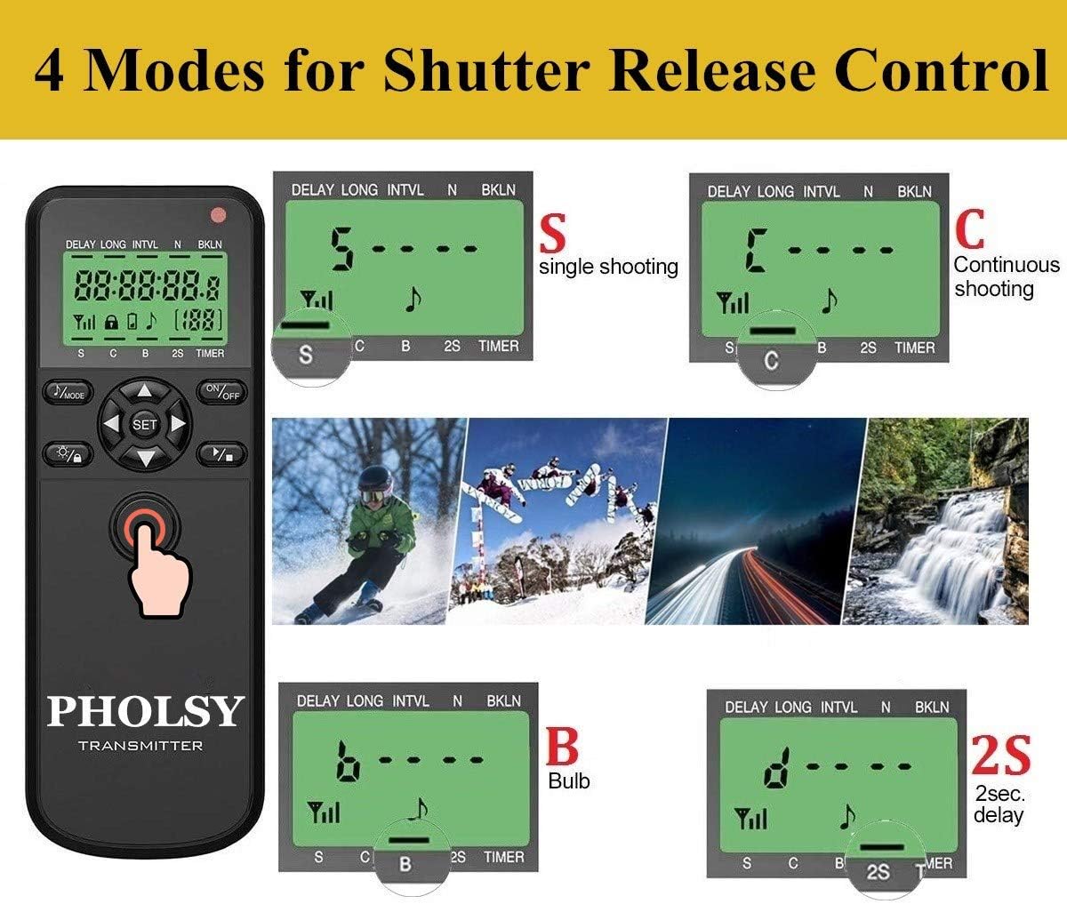 Pholsy Wireless Timer Telecomando per Sony - immagine 2