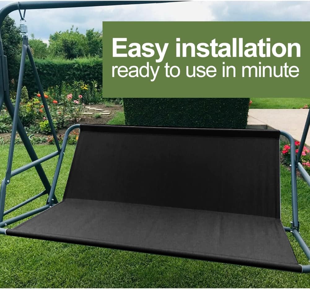 Coprisedile da Giardino per Dondolo 2/3 Posti, Nero - immagine 4