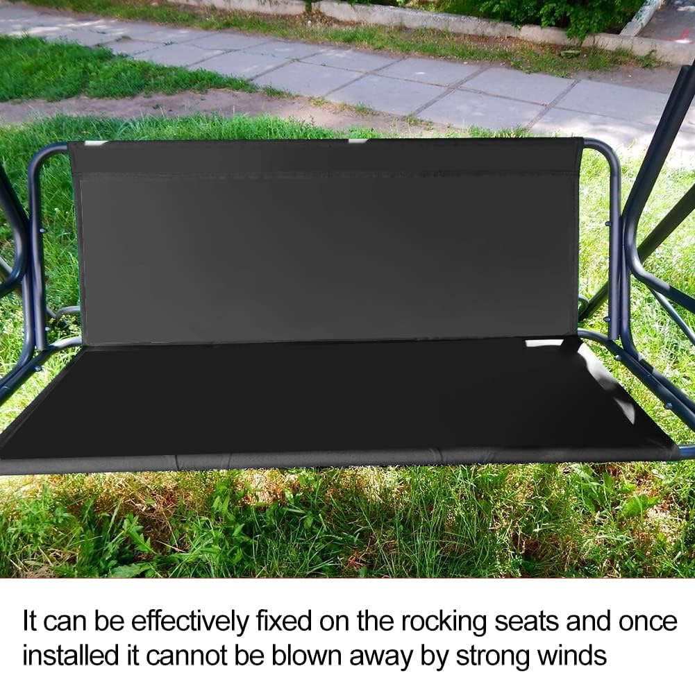 Coprisedile da Giardino per Dondolo 2/3 Posti, Nero - immagine 5