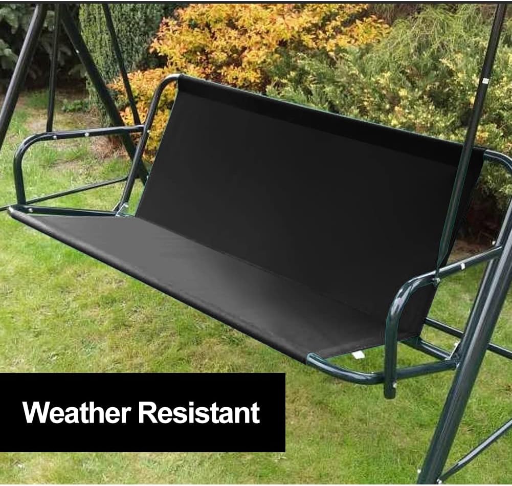 Coprisedile da Giardino per Dondolo 2/3 Posti, Nero - immagine 6