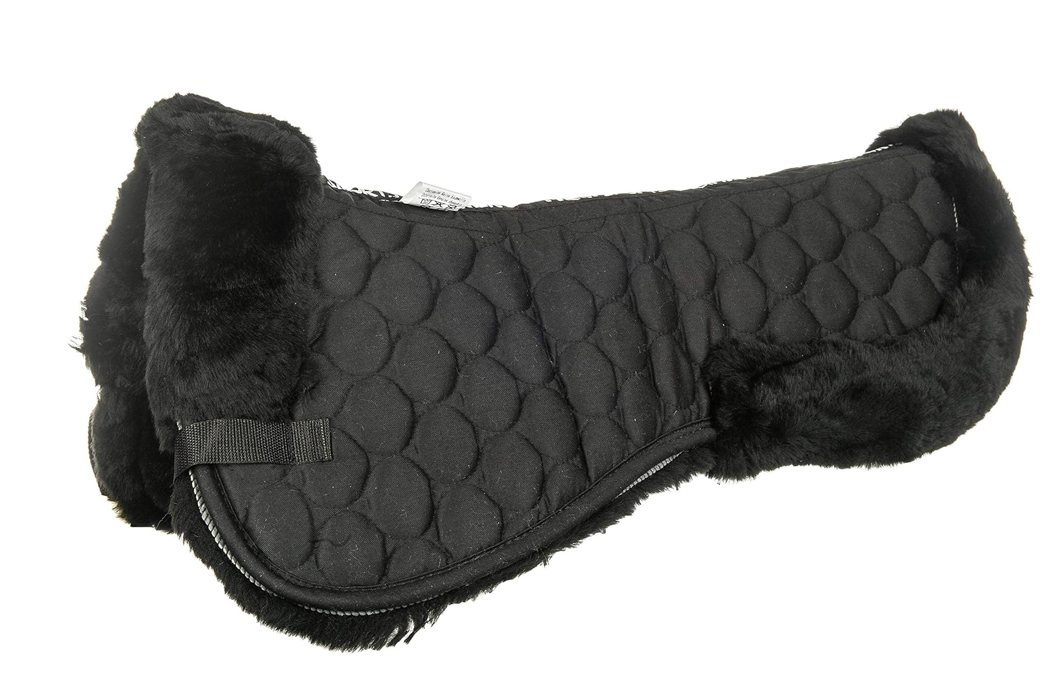 HKM Cuscino da Sella in Vera Pelliccia di Agnello Nero