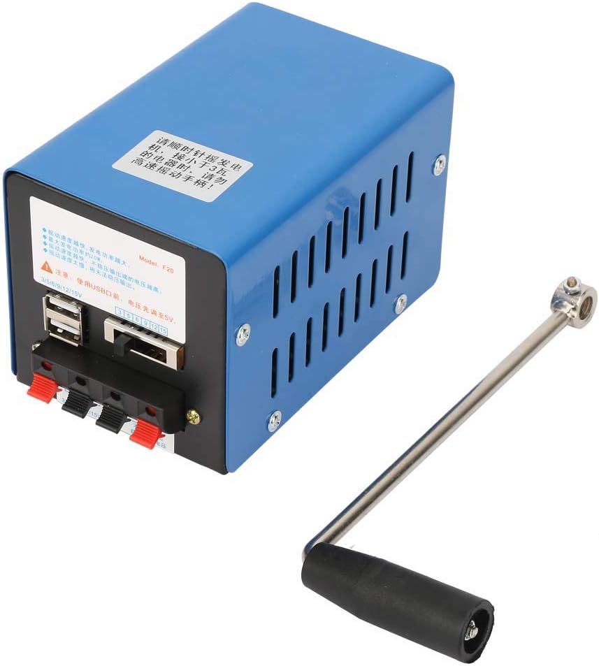 Grcfumo Generatore Manuale a Manovella con Ricarica USB