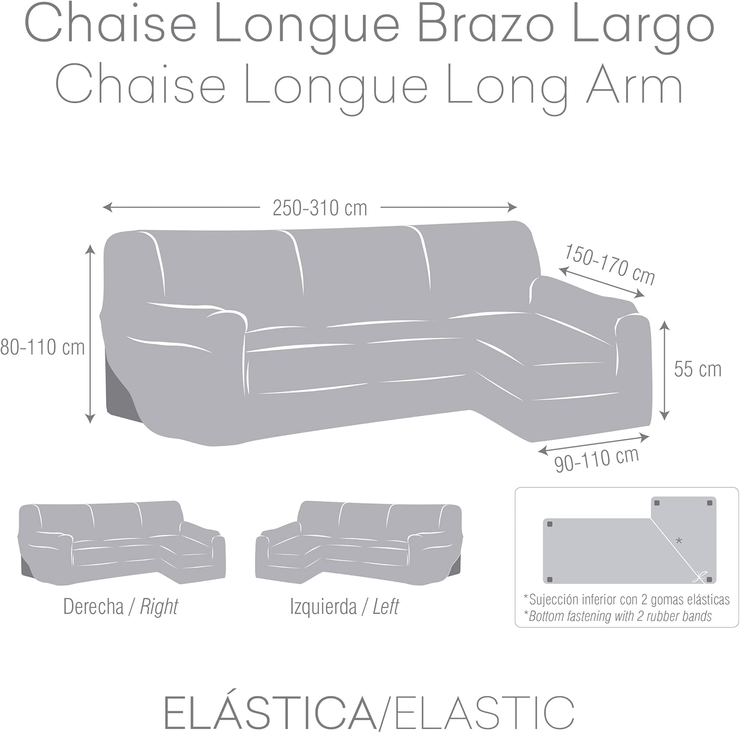 FUNDAS DE SOFA M/0 CHAISE LONGUE ULISES IZQUIERDA C/2 - immagine 4