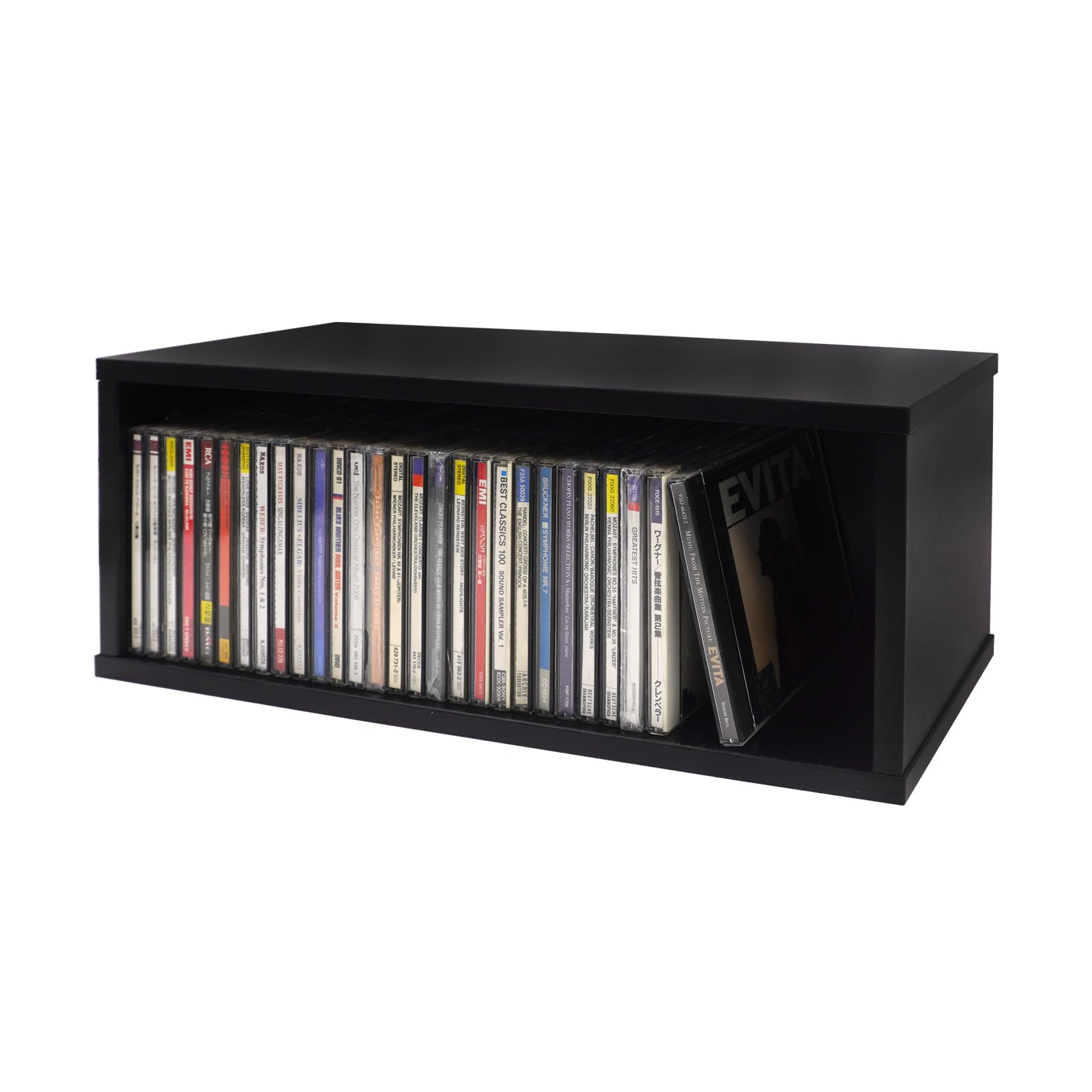 sdroceRyaM Scaffalatura per CD in Legno, Nero