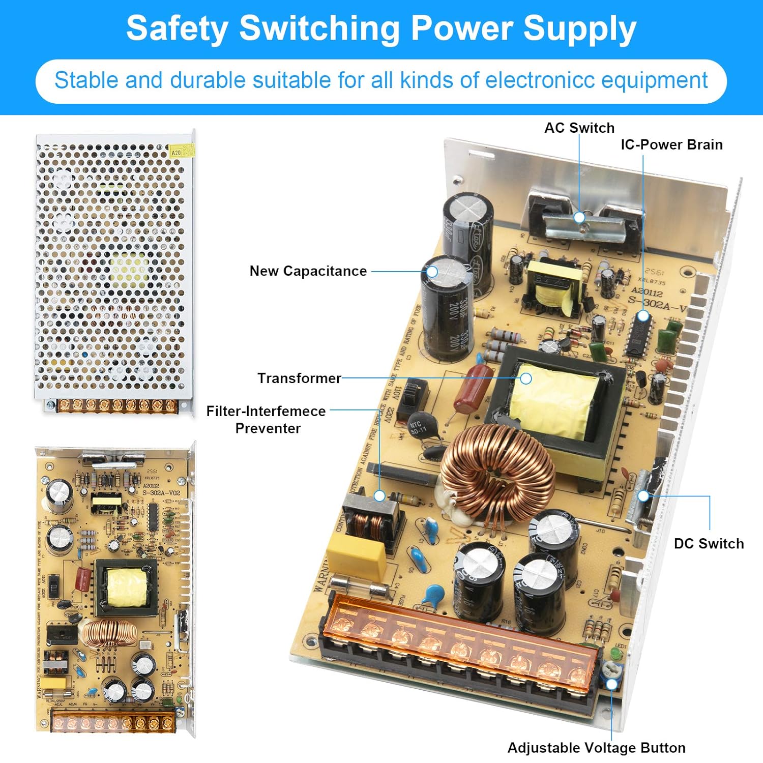 Alimentatore Interruttore 12V 20A 240W - immagine 6