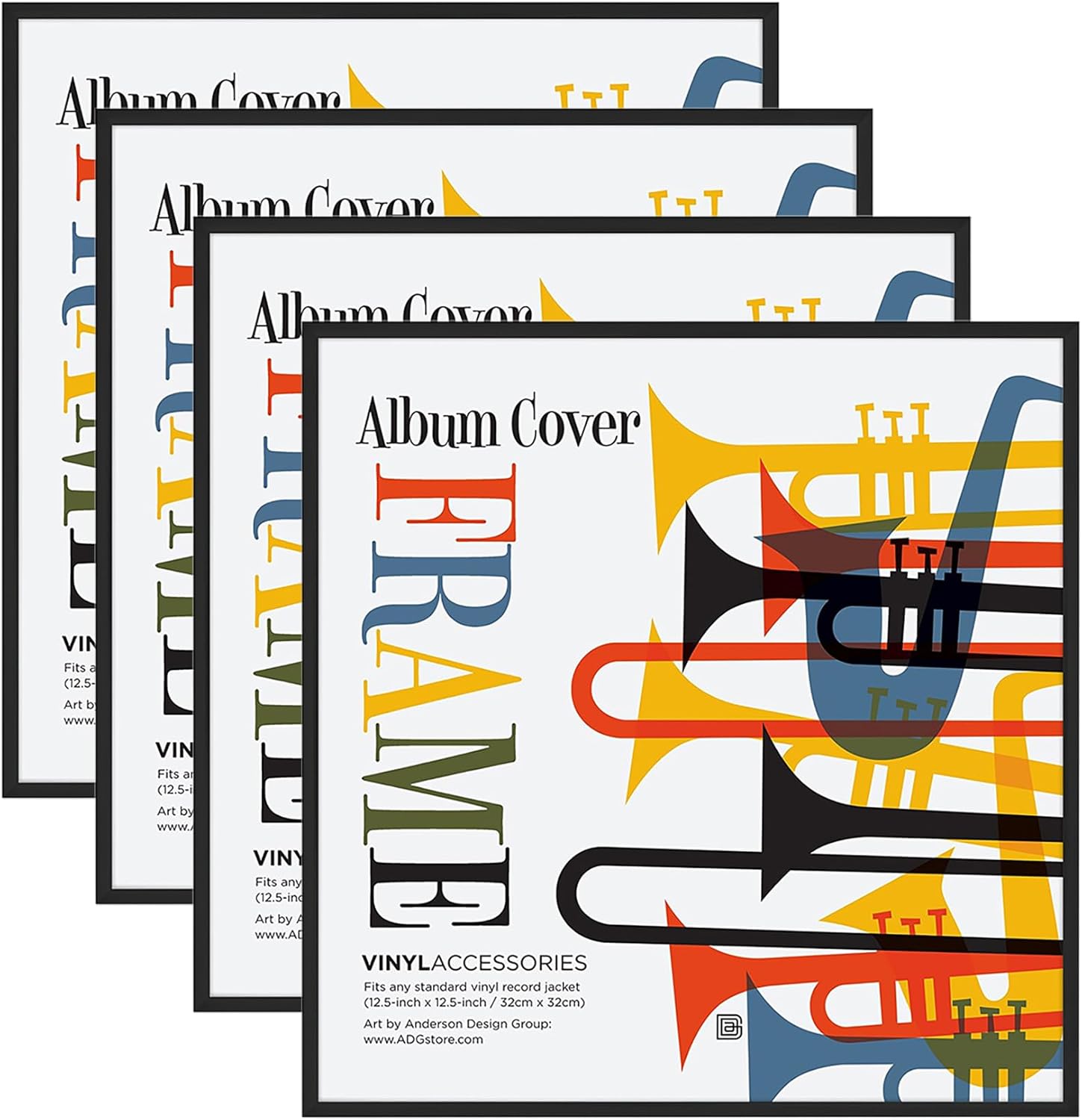 Americanflat Cornice Vinile Nera 31,7x31,7 cm (4 pz) - immagine 1