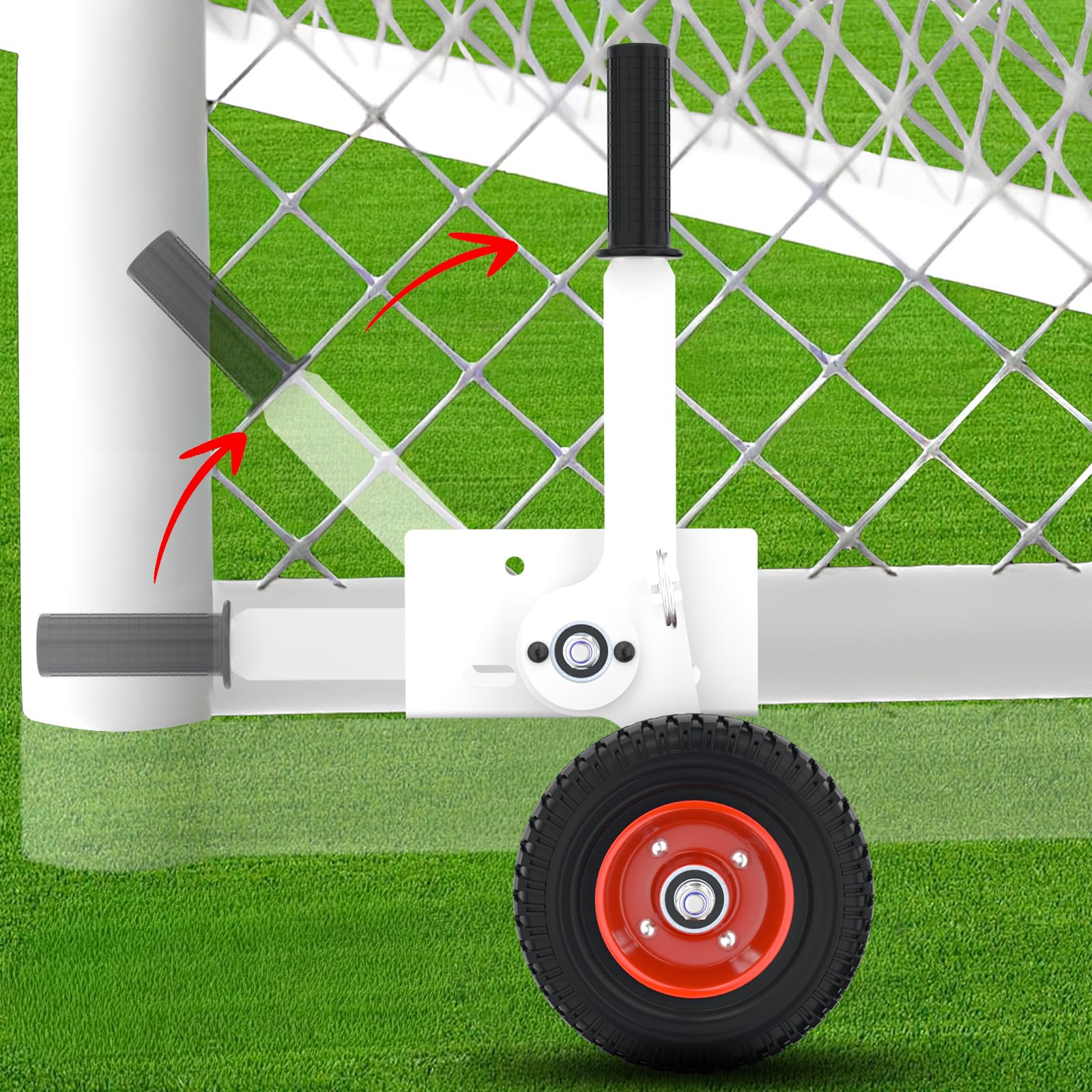 Lygoeeege - Ruote di supporto per porta da calcio 20 cm, Bianco