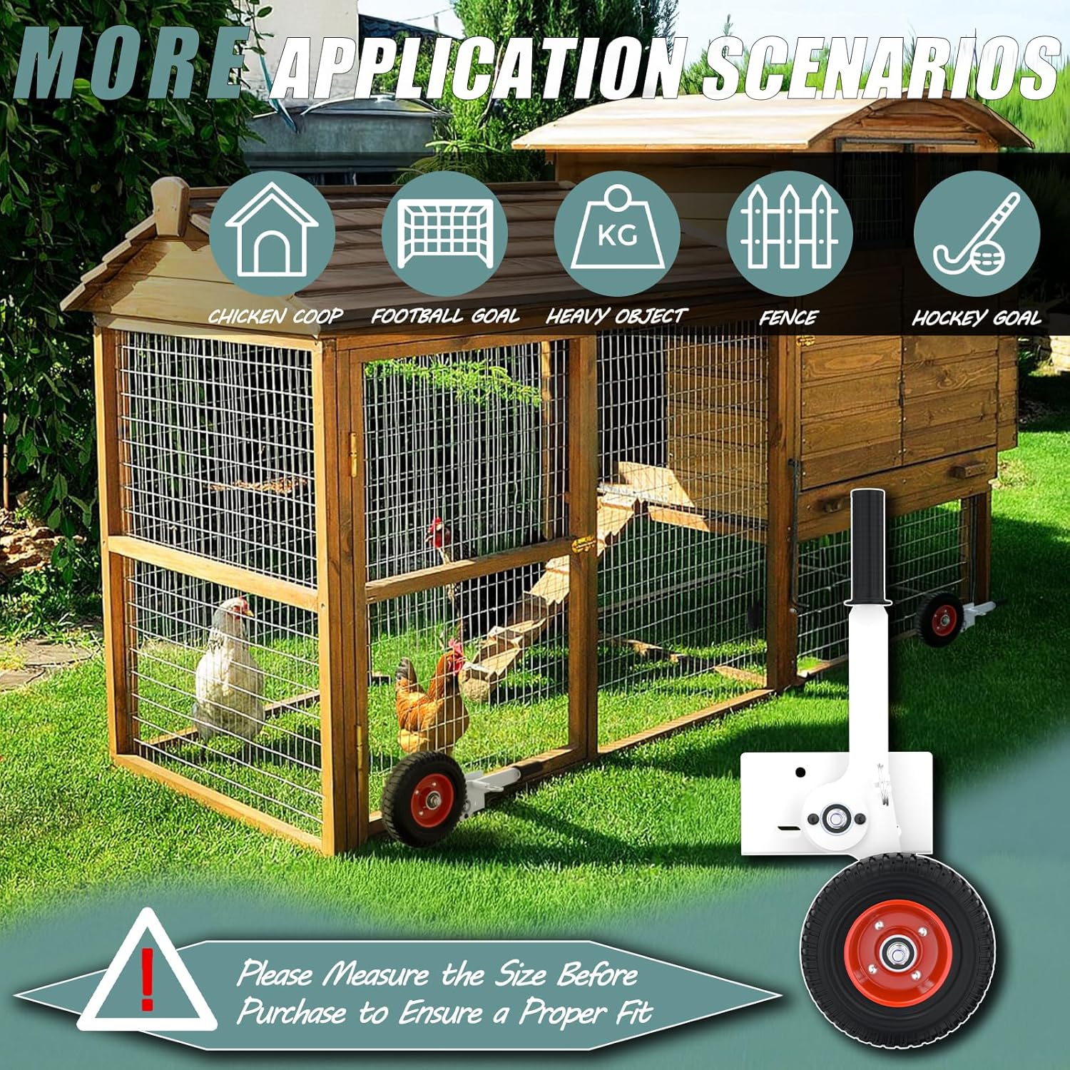 Lygoeeege - Ruote di supporto per porta da calcio 20 cm, Bianco - immagine 3