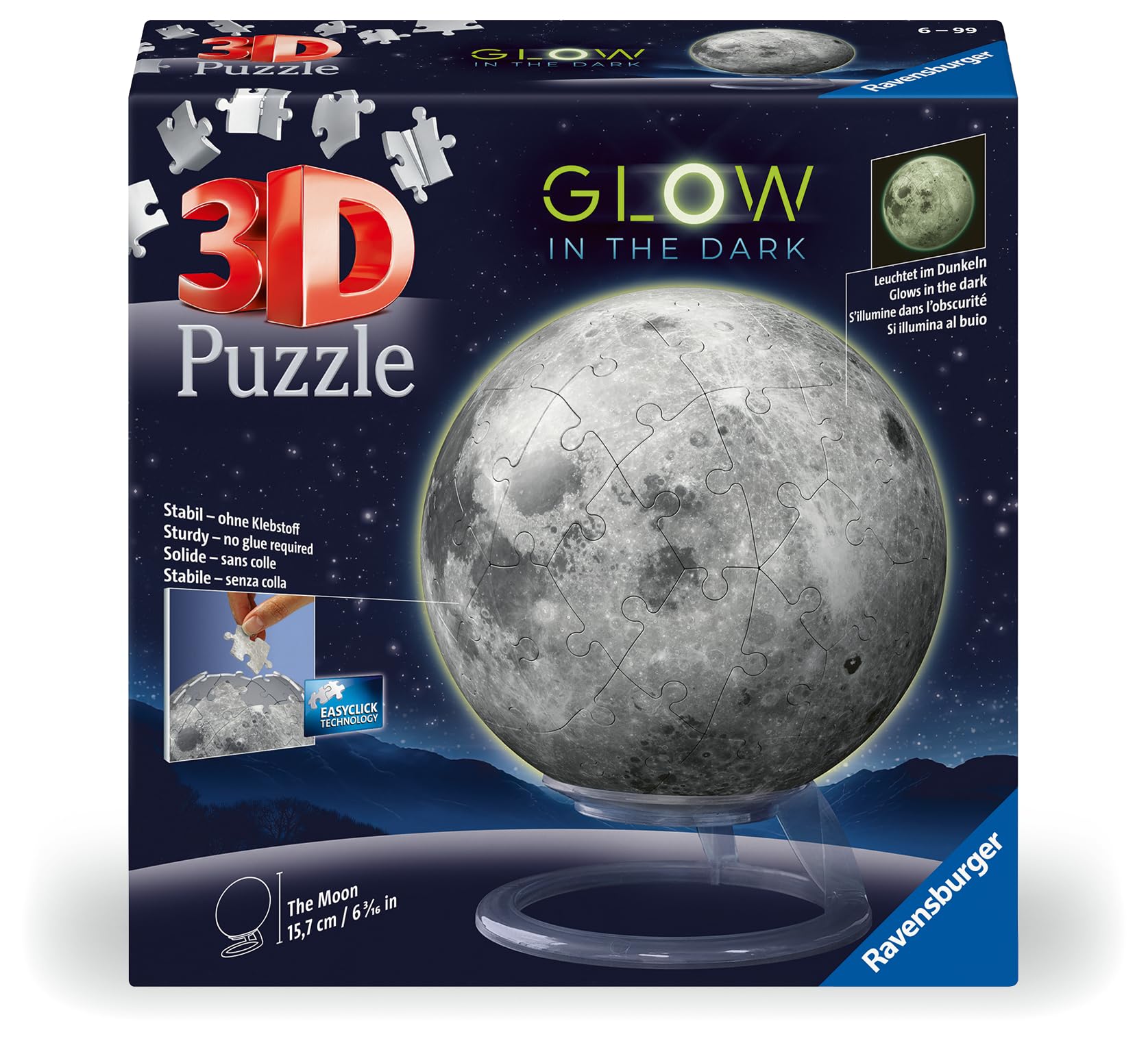 Ravensburger - Puzzle 3D Luna Glow in the Dark