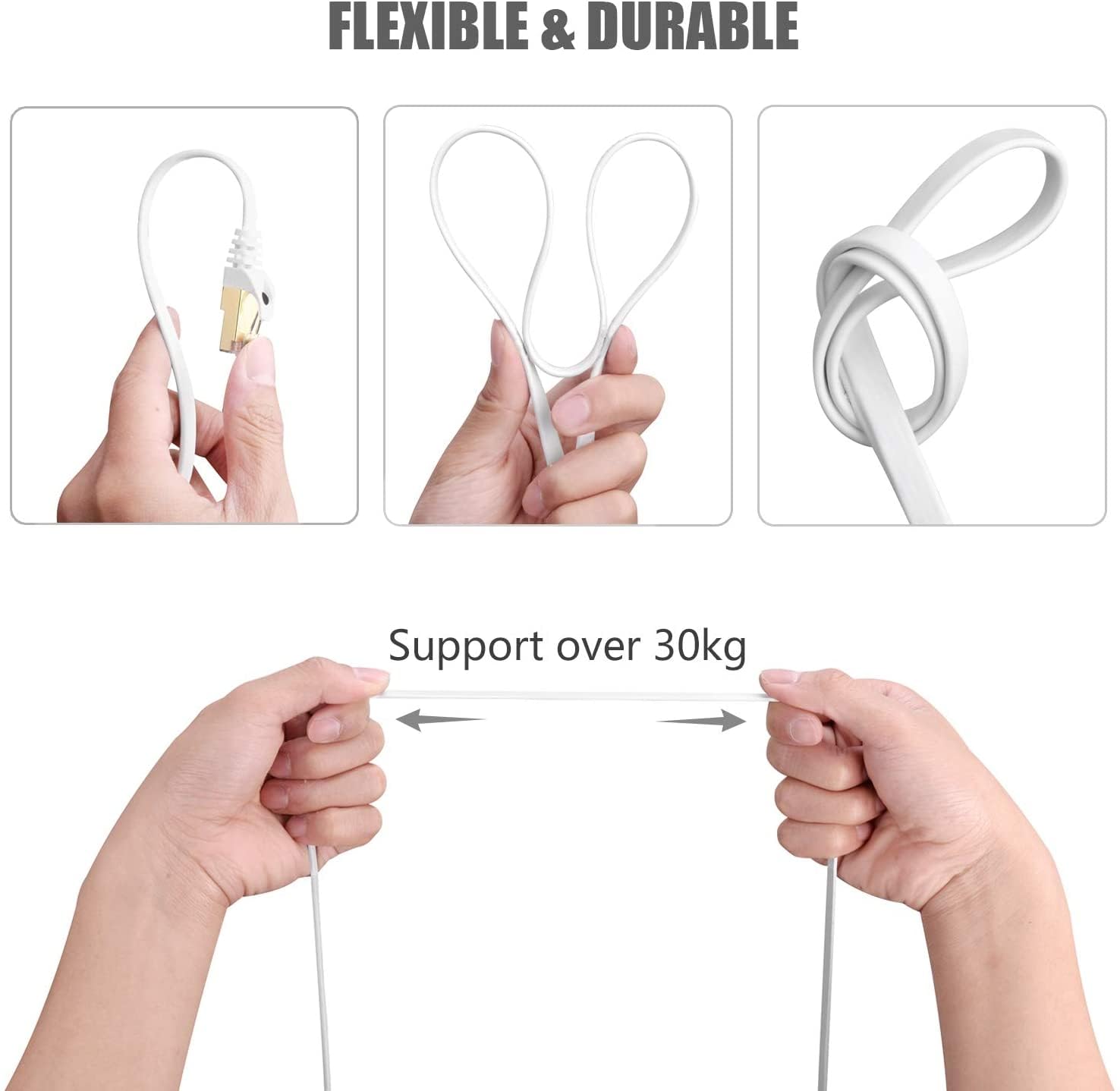 Busohe Cavo Ethernet Cat 8 da 40 Metri - Piatto 40Gbps - immagine 5