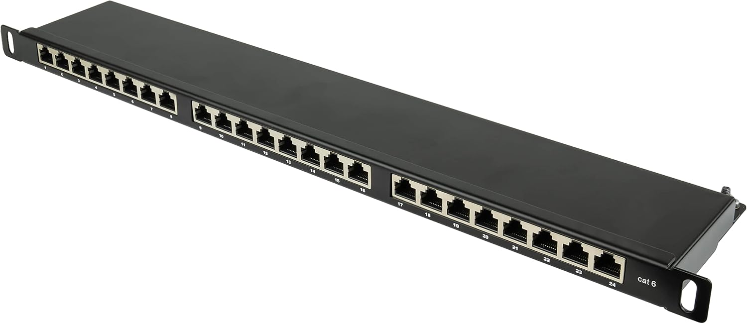 Good Connections Patch Panel 19" CAT6 24 Porte, Nero - immagine 1