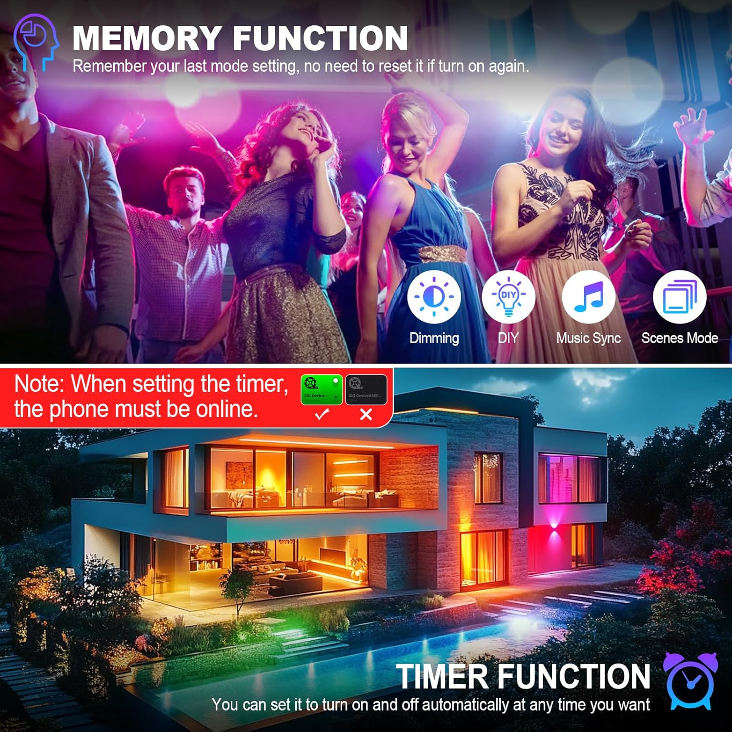 RIGIDON Faretto LED RGB Smart 150W 15000LM - immagine 4