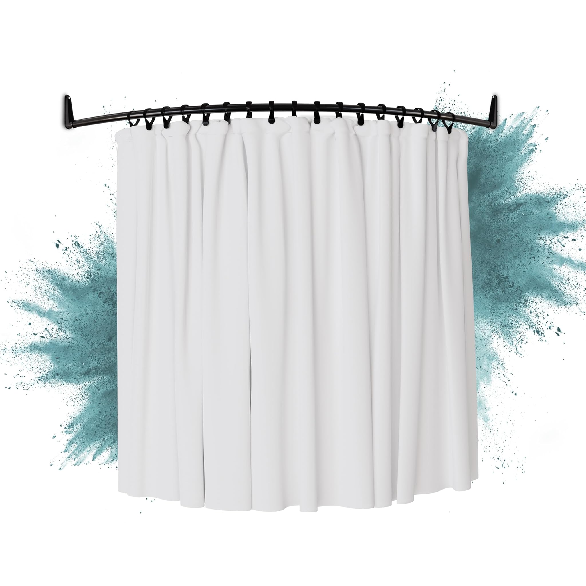 Erica Asta per Doccia Arrotondata 140x140cm, Nero