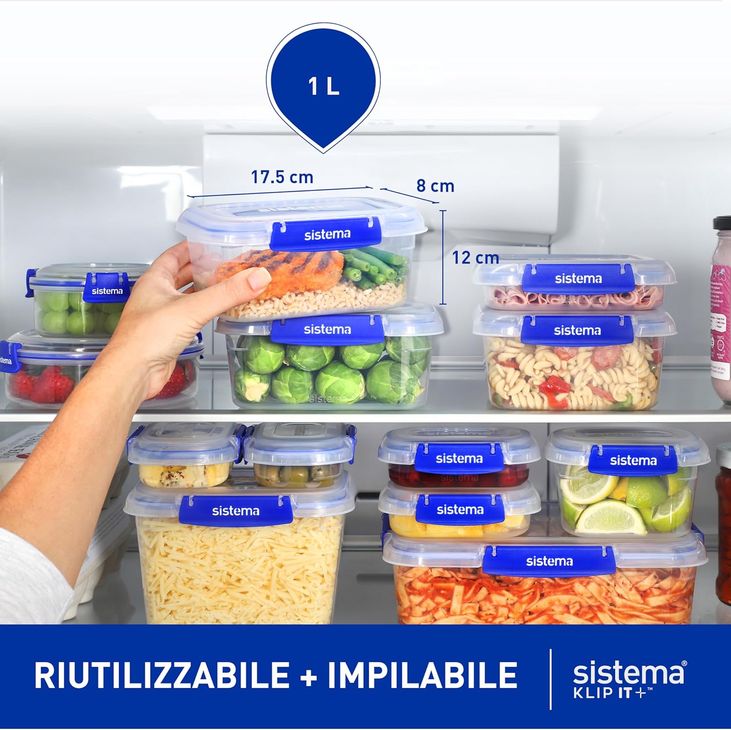 Sistema KLIP IT PLUS - 4 Contenitori Alimentari 1L - immagine 3