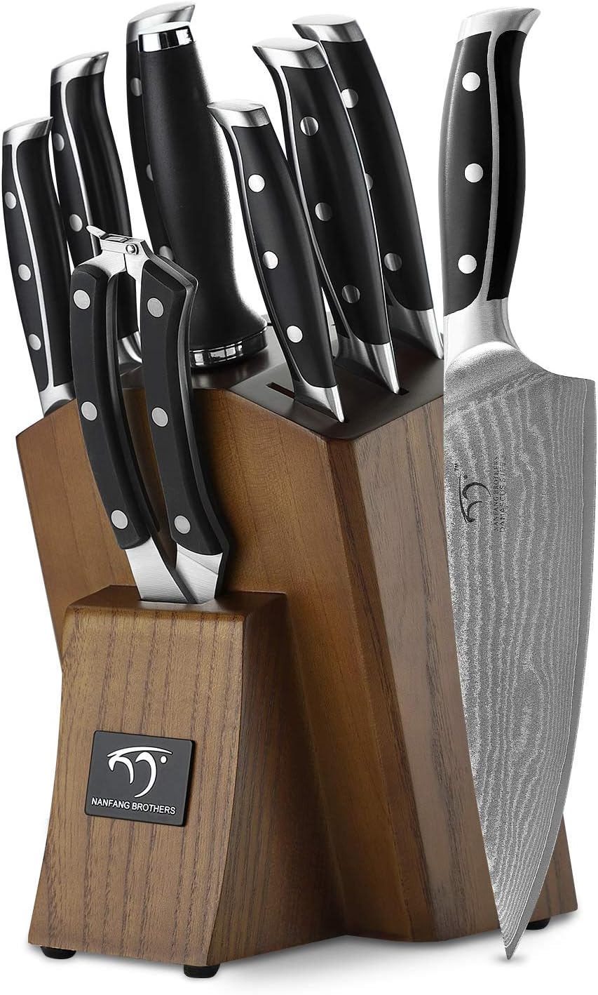 Set Coltelli da Cucina Damasco con Ceppo - immagine 1