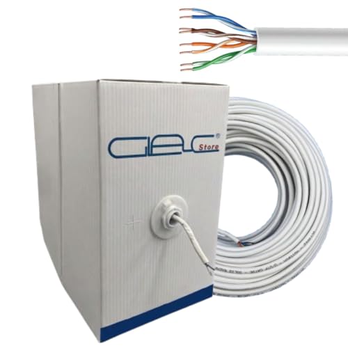 Matassa LAN CAT.5E UTP, Cavo di Rete Ethernet Gigabit 10/100/1000, 8 Fili 24 AWG, CCA 0,5mm, Ideale per Streaming, Gaming, Videosorveglianza, 50/100/305 Metri (305m)