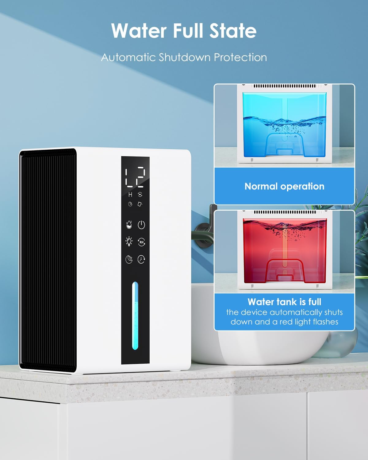 Deumidificatore Casa 1800ml con Modalità Sospensione - immagine 3