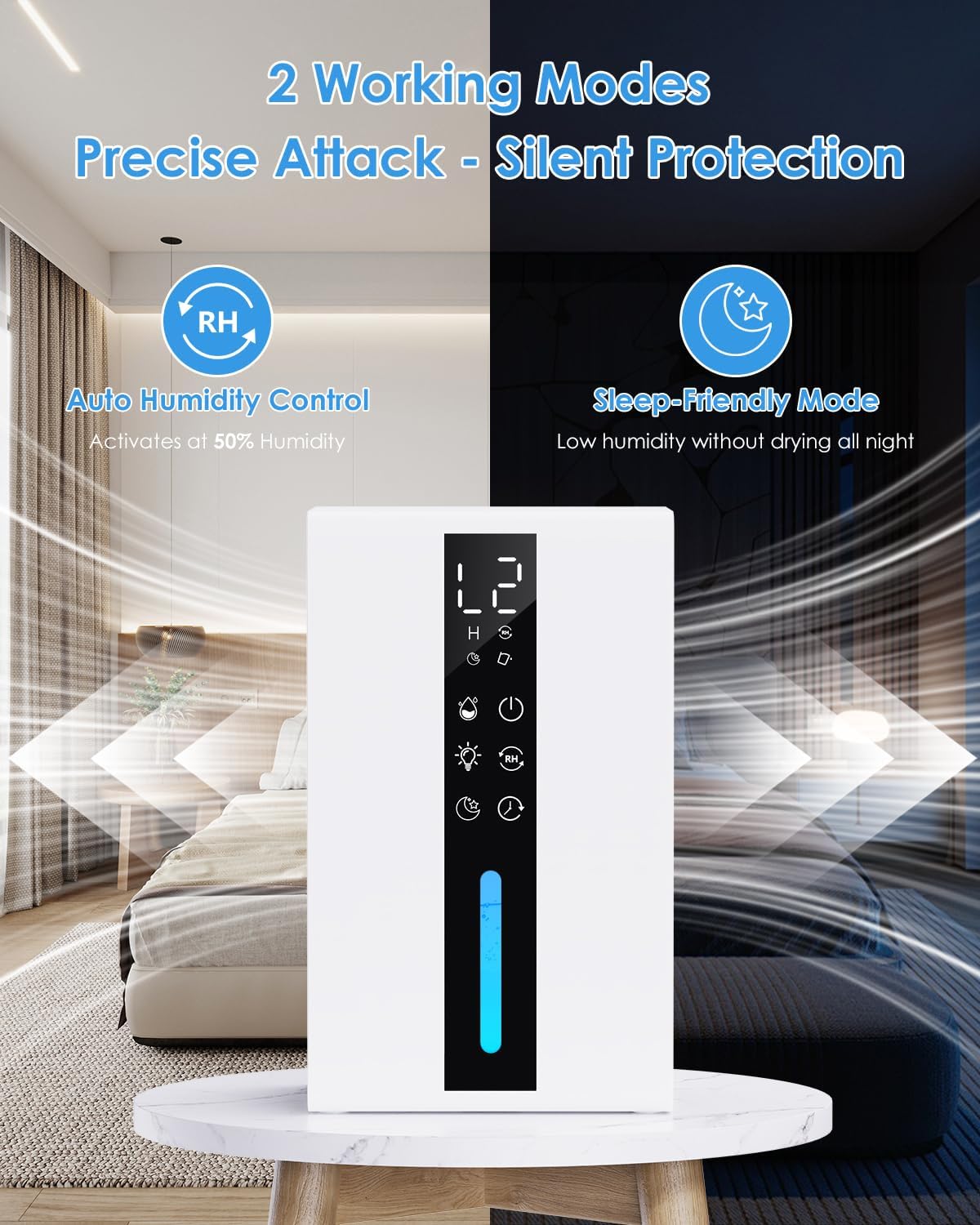 Deumidificatore Casa 1800ml con Modalità Sospensione - immagine 4