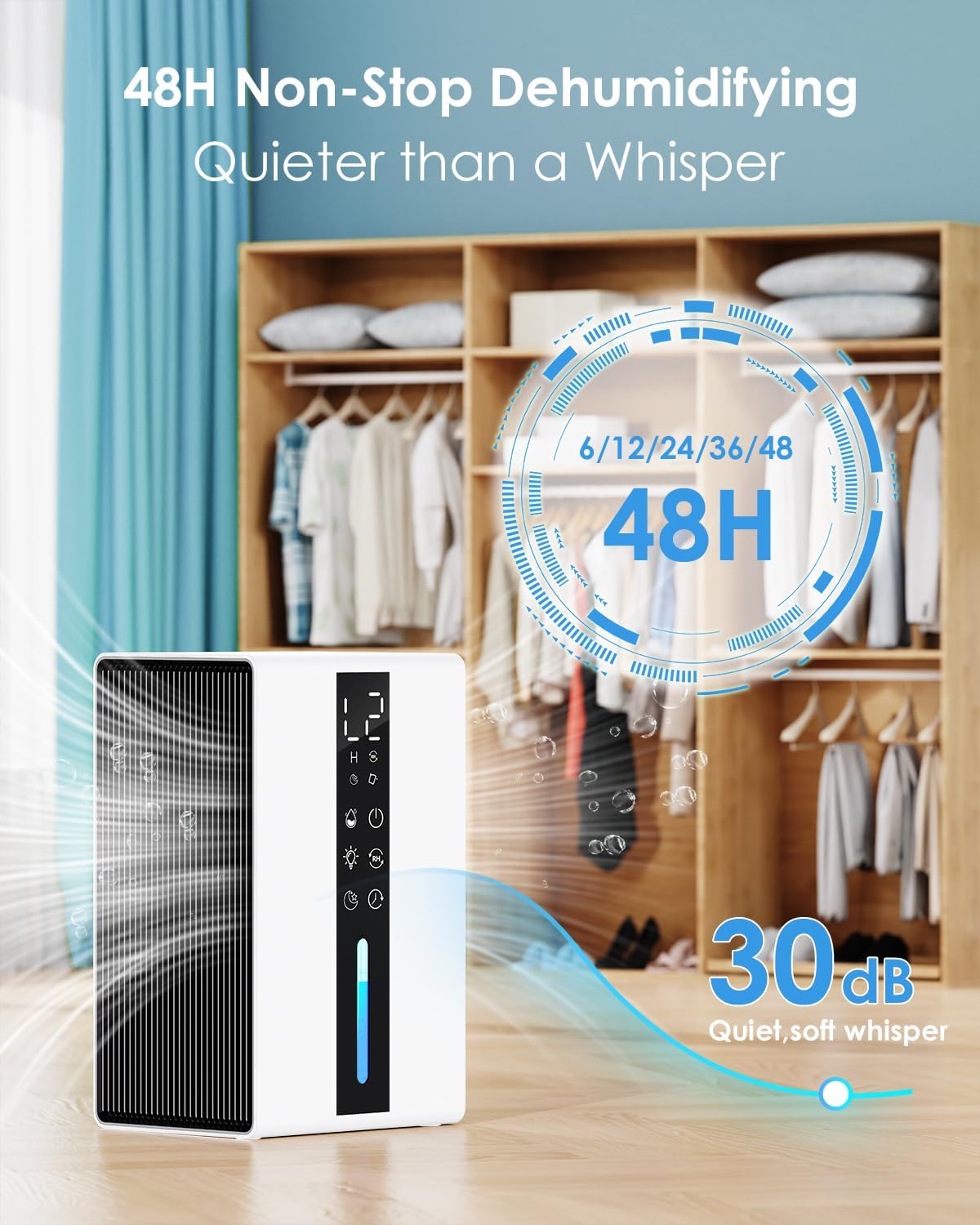 Deumidificatore Casa 1800ml con Modalità Sospensione - immagine 5