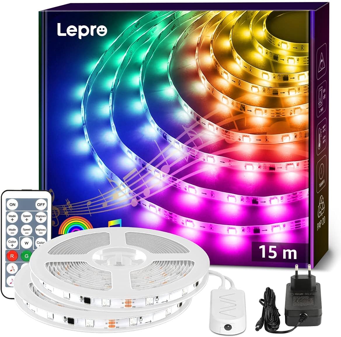 Lepro Striscia LED Musicale 15M SMD 5050 RGB