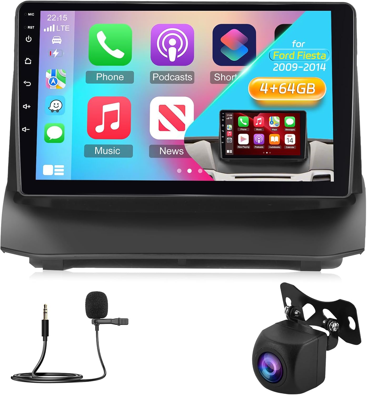 NHOPEEW Radio Android 9 Pollici per Ford Fiesta 2009-2017 - immagine 1