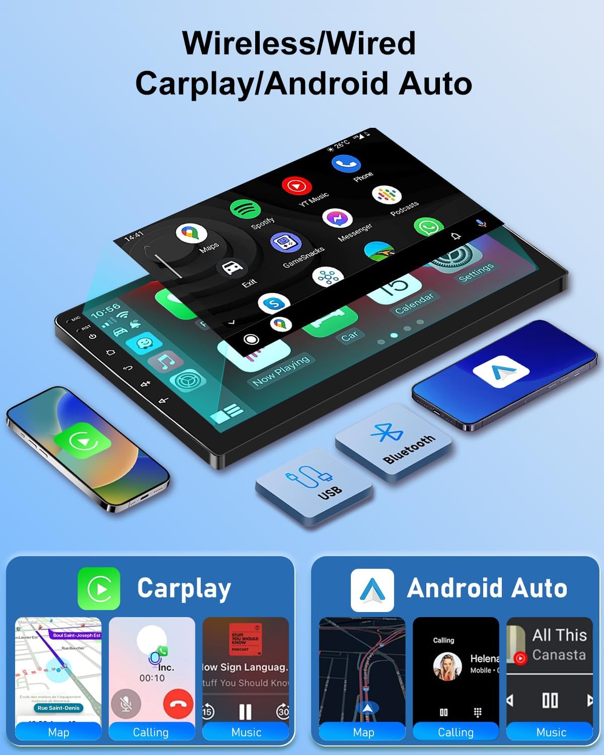 NHOPEEW Radio Android 9 Pollici per Ford Fiesta 2009-2017 - immagine 3